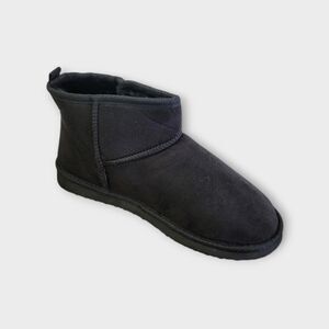 MIA Syndee Pull On Ankle Bootie Womens Size 9 Black Faux Suede‎ Faux Fur Lining